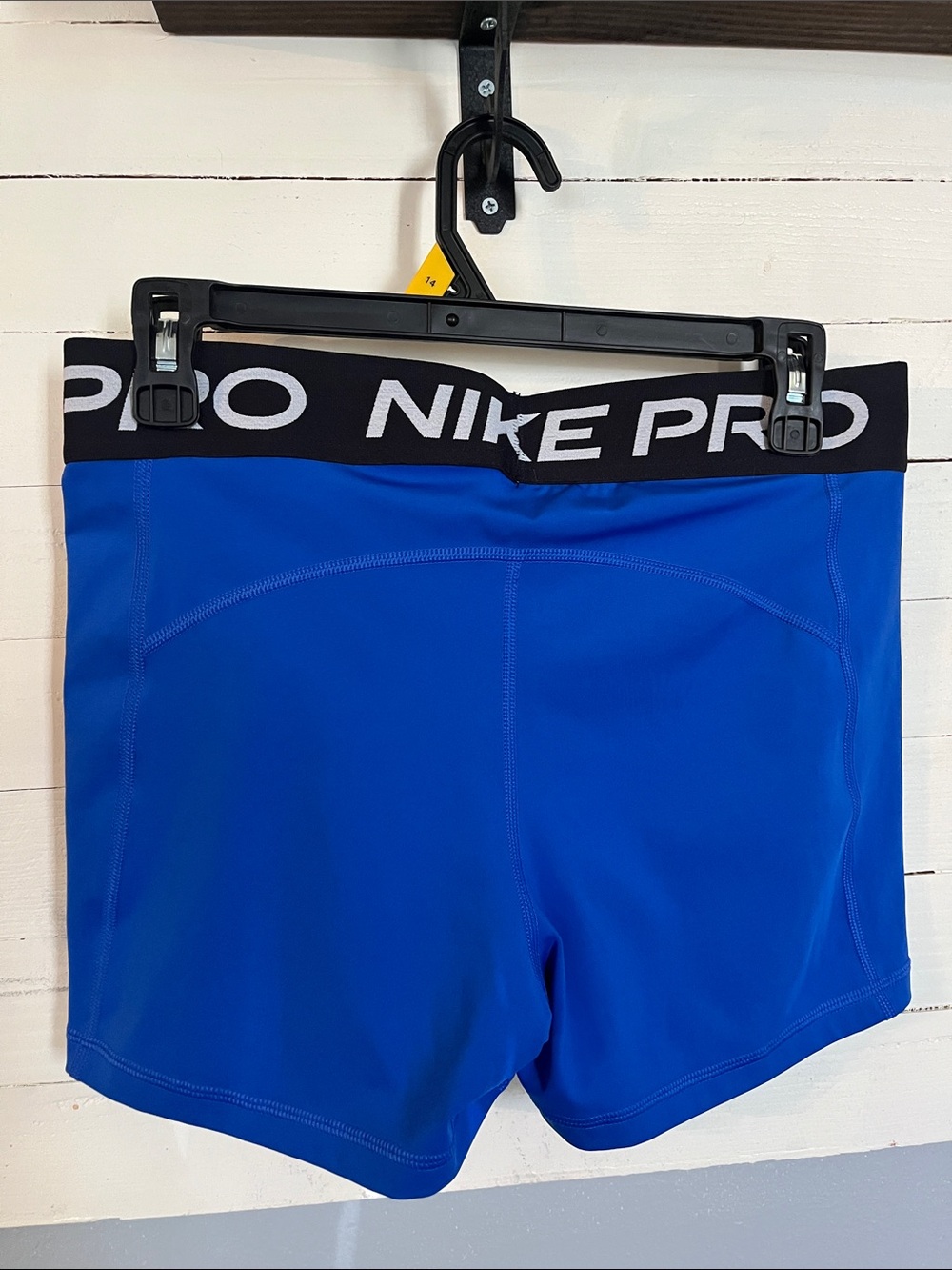 Nike Pro Blue Compression Shorts with Black Waistband - Picture 3 of 3
